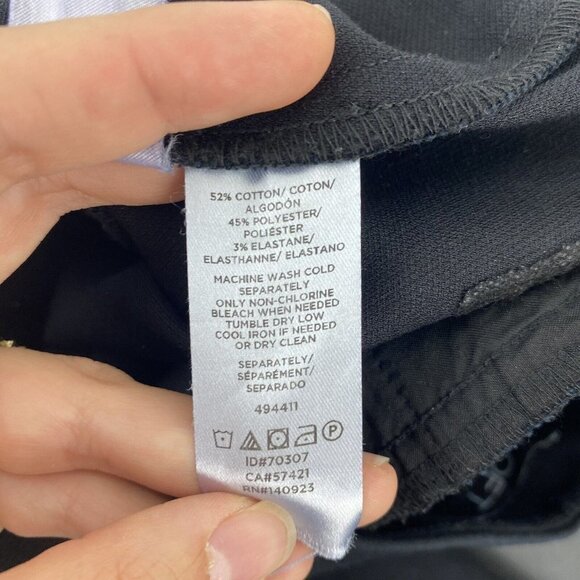 Loft Women's Marisa Skinny Leg Pants Size 0 Black Sailor Buttons Cotton Blend - Picture 5 of 11